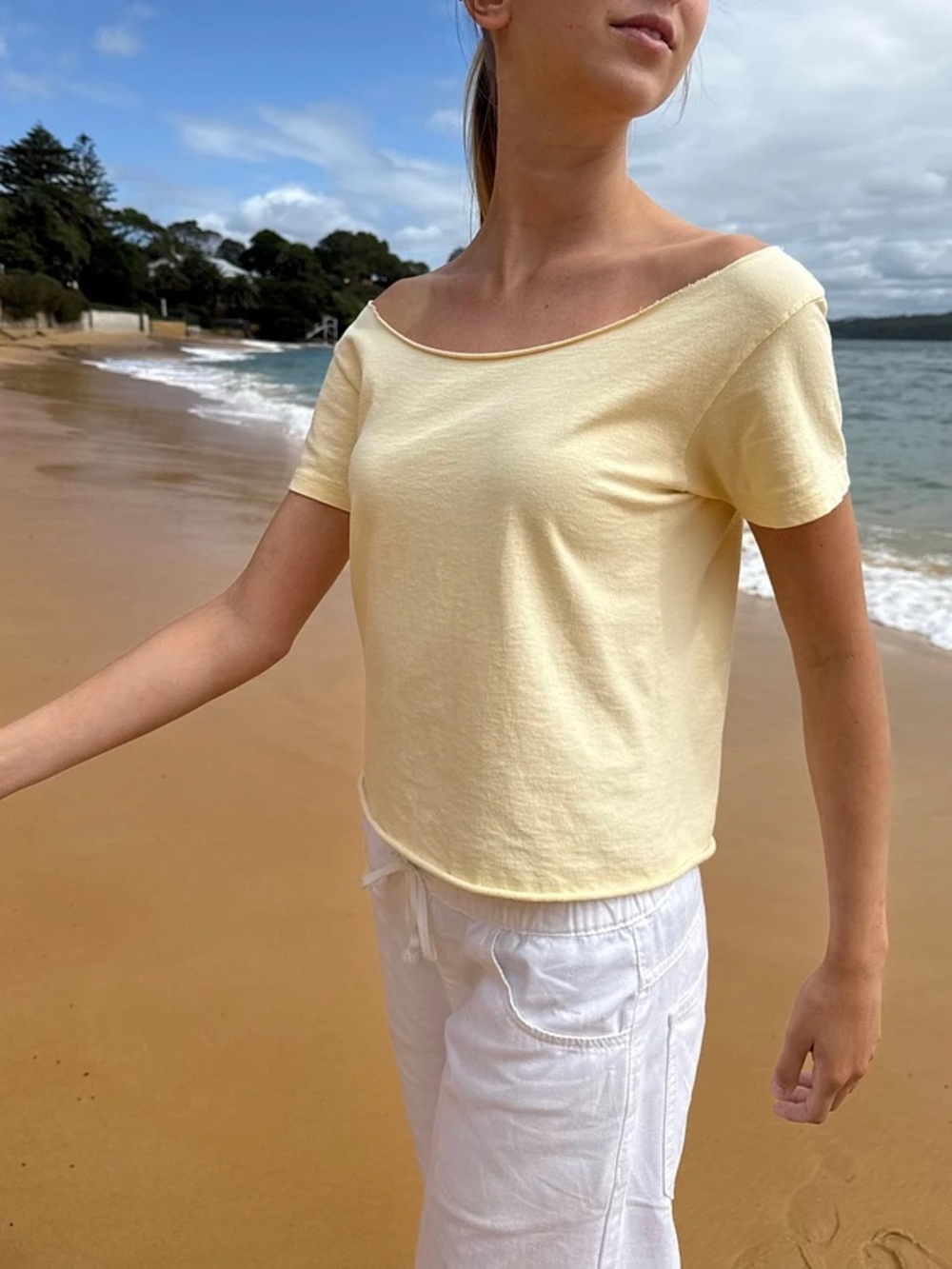 BRANDY MELVILLE ROBYN OFF THE SHOULDER TOP IN YELLOW - Picture 5 of 5